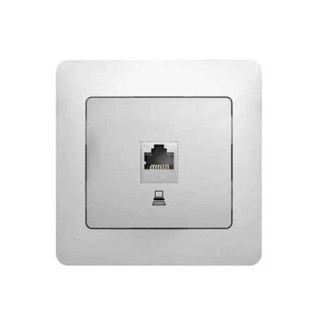 Розетка телефонная пластик RL11 1-местная ГЛОССА (скр.уст) механизм белая GSL000181T (10/160) Розетка телефонная пластик RL11 1-местная ГЛОССА (скр.уст) механизм белая GSL000181T (10/160)