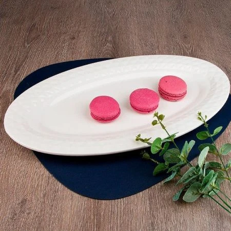 Блюдо 46*24,5*2,5см фарфор МАРШМЕЛЛОУ овальное (4/12)