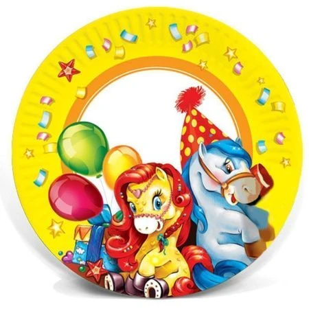 Тарелка бумажная 23см (набор 6шт.) ПОНИ (75)