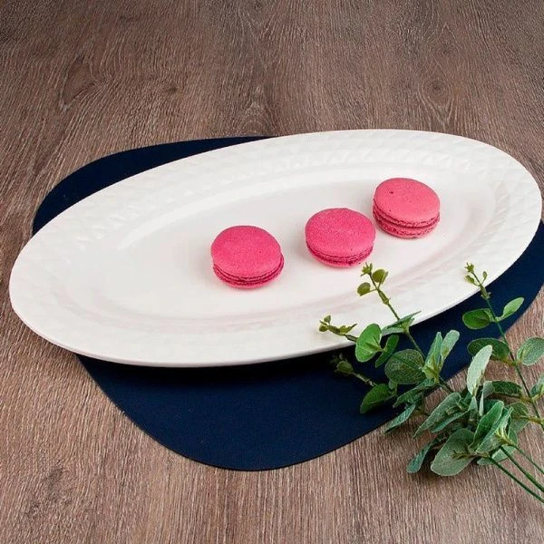 Блюдо 46*24,5*2,5см фарфор МАРШМЕЛЛОУ овальное (4/12)