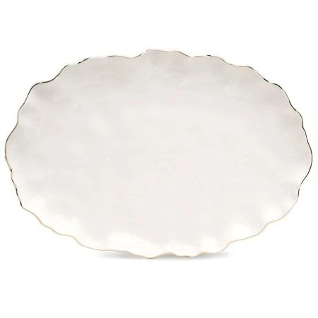 Блюдо 30,5*21*3см фарфор Charm с золотой отводкой овальное (12)