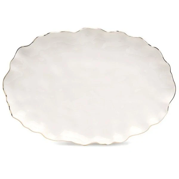 Блюдо 30,5*21*3см фарфор Charm с золотой отводкой овальное (12)