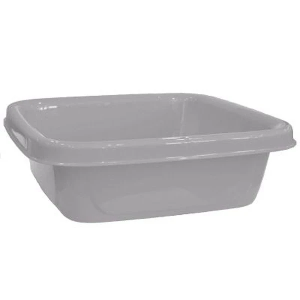 Таз 10л пластик Step серебряный квадратный (17) Таз 10л пластик Step серебряный квадратный (17)