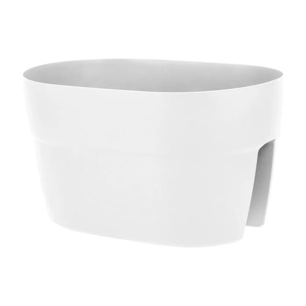 Балконный ящик на перила 12л 40*26*22см пластик Villa de Fiori с фиксаторами белоснежный жасмин