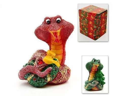 яяяФигурка Кобра/Рождество h=8см (2вида) (с декорат. стразами) (144)