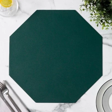 Салфетка кухонная 38*38см экокожа ТЭМ восьмиугольник зеленый (120)