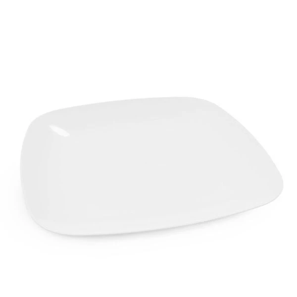 Тарелка плоская 22*22см пластик КВАДРО белая (25)