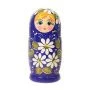 Матрешка 5-ти кукольная дерево Ромашка синяя h15 см, d 8-6см (1)