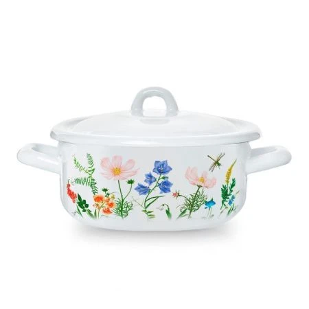 Кастрюля 1,45л эмаль ЛУГОВЫЕ ЦВЕТЫ цилиндрическая (6)