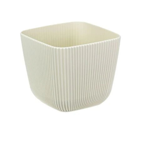 Кашпо 1,8л 150*150*130мм пластик ПИКАНТО белый ротанг квадратное (12)