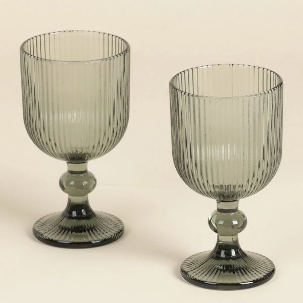 Бокалы для вина набор 2шт 250мл стекло МОДЕРН зеленый 14,5*8см Бокалы для вина набор 2шт 250мл стекло МОДЕРН зеленый 14,5*8см