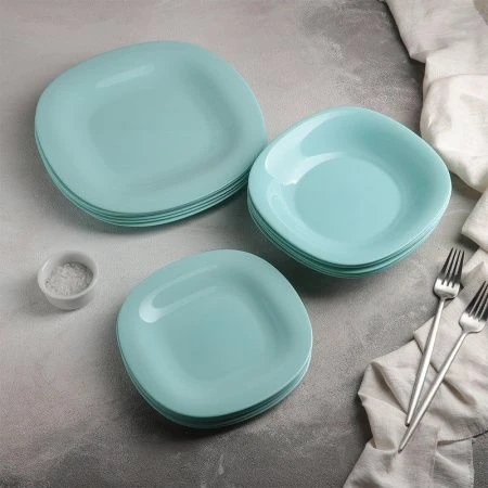 Тарелка мелкая 27см стеклокерамика КАРИН ЛАЙТ ТЮРКУАЗ обеденная P4127 (24)