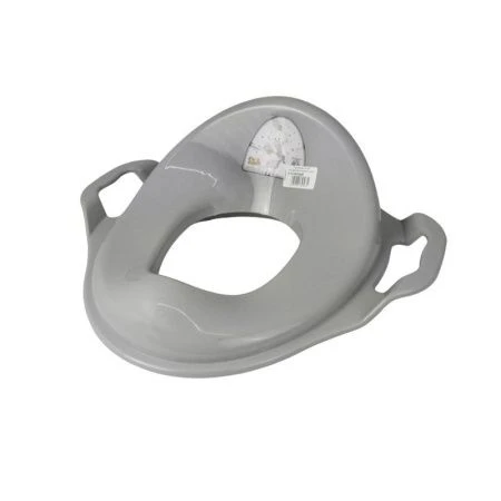 Накладка детская на унитаз (адаптер с ручками) 43*37*15см пластик серый (15)
