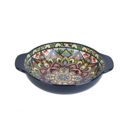 Салатник 1200мл 24,5*20,5*6см фарфор ARABESQUE синий с ручками (6/24)