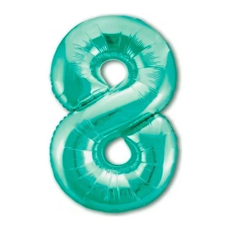 Шар фольгированный Цифра 8 Бискайский зеленый 40" (102см) Slim