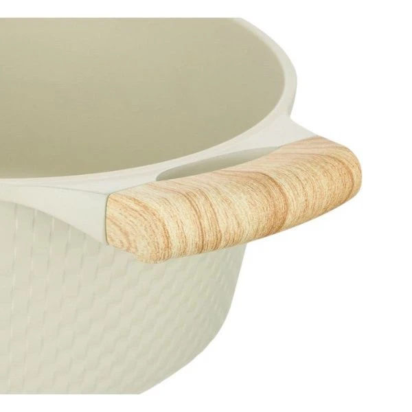 Кастрюля 4,2л h11,4см алюминий АП RAN со стекл.крышкой и силик.ободком 24см индукция бежевая (6)