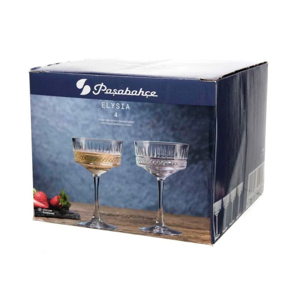 Бокалы для шампанского набор 4шт 260мл стекло ЭЛИЗИЯ (6) Бокалы для шампанского набор 4шт 260мл стекло ЭЛИЗИЯ (6)