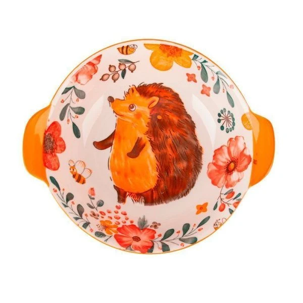 Форма для запекания 550мл 18,5*16*5,5см фарфор Kawaii Forest. Hedgehog (12/48)