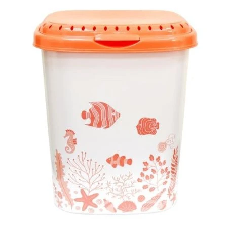 яяяКорзина для белья 55л с крышкой 35*56*44см Коралл (8) ВЫВОД