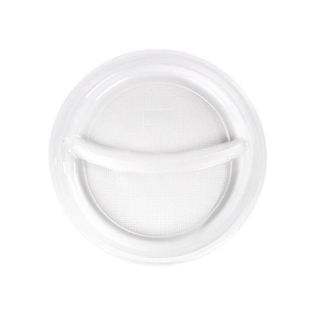 Тарелка одноразовая 2-х секционная 220мм полистирол белая ПП СПГ(1000/20)