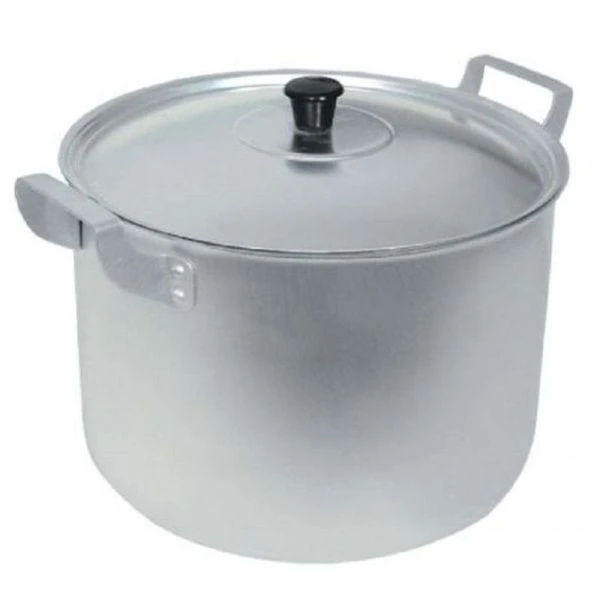 Кастрюля 8л алюминий ПОВАРСКАЯ матовая мет.крышка (4)