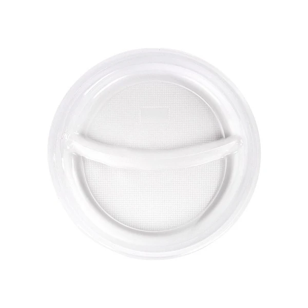 Тарелка одноразовая 2-х секционная 220мм полистирол белая ПП СПГ(1000/20)