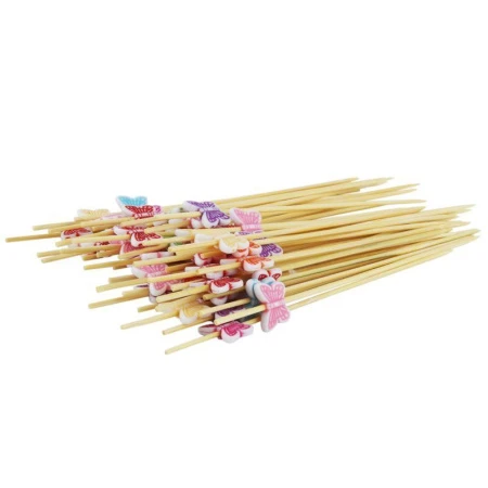 Шпажки для канапе бамбук 12см 50шт БАБОЧКА карамель (200) JC-7913