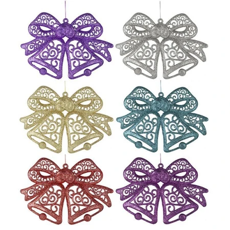 Игрушка новогодняя на елку КОЛОКОЛЬЧИКИ набор 6шт 28см разноцветные HS111 JC-6642 (288)