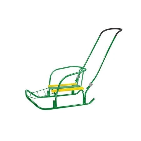 Санки металл ВЕТЕРОК (кругл.полозья, два положения ручки, укороченная база) В7 (2)