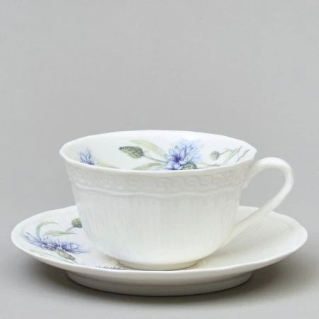 Чайный набор 4пр фарфор ВАСИЛЬКИ на 2 персоны 330мл (12)
