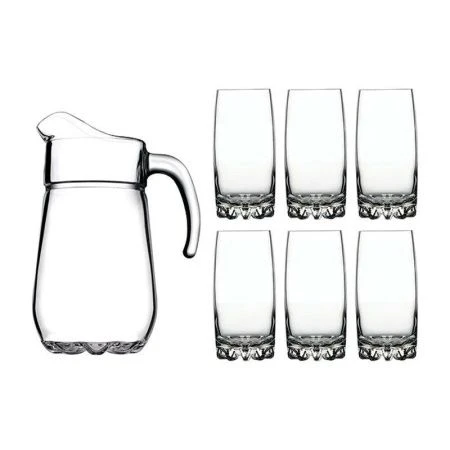 Набор питьевой 7пр стекло СИЛЬВАНА (кувшин 1,35л, стаканы 390мл 6шт) (4)