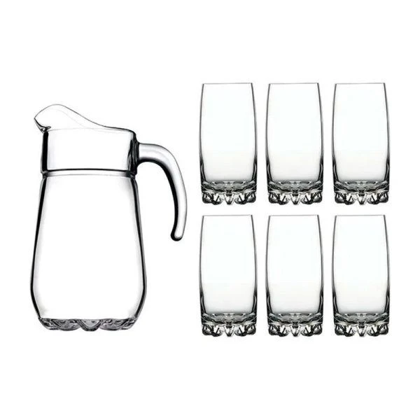 Набор питьевой 7пр стекло СИЛЬВАНА (кувшин 1,35л, стаканы 390мл 6шт) (4)