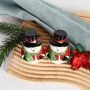 Набор для специй керамика 2пр (солонка, перечница) 10,5*5,5*7,5см Снеговики 249219-8 (72)