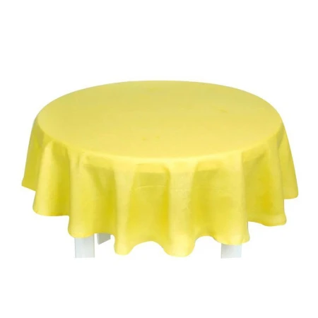 Скатерть одноразовая полиэтилен d183см круглая желтая 30В-3 (144)