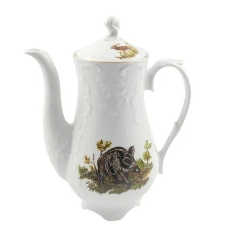 Кофейник 1200мл фарфор ОХОТА OMD1051-Рококо-28 ВЫВОД