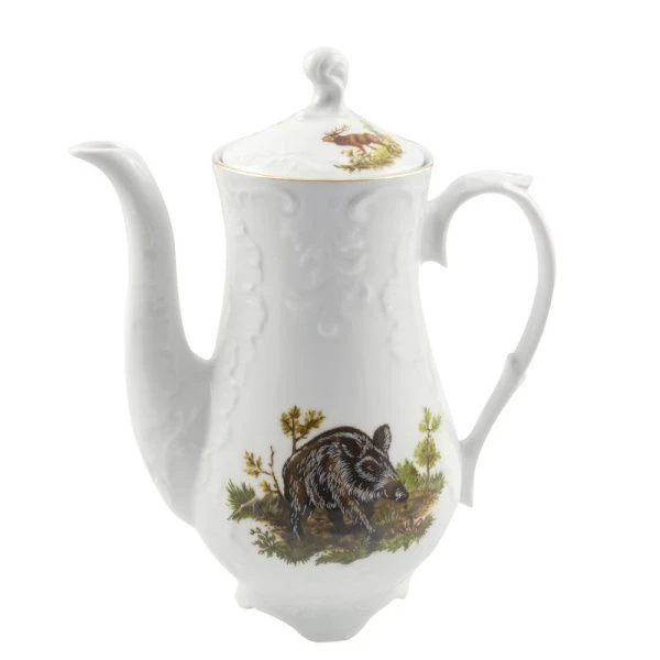 Кофейник 1200мл фарфор ОХОТА OMD1051-Рококо-28 ВЫВОД