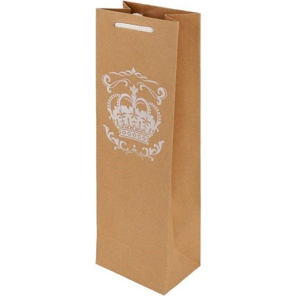 Пакет крафт с тисн фольг 12х36х8,5см (craft Bottle) Корона 157г ПКП-4158