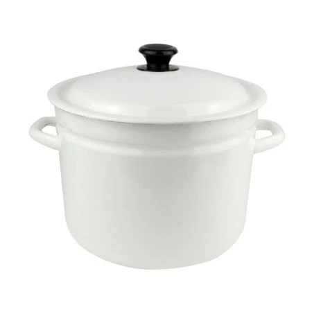 Кастрюля 9л эмаль белая цилиндрическая 41804-212-У (2)