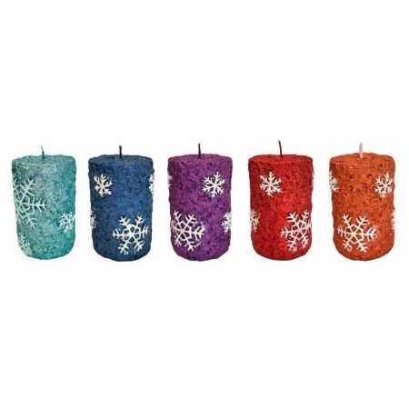 Свеча столб "Снежинки" 65х100 мм, лак, микс(12)
