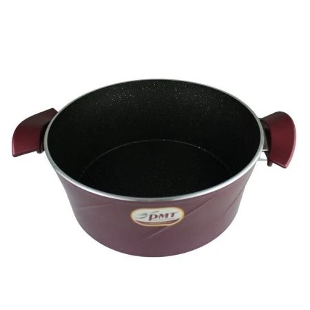 Кастрюля 28см алюминий АП МАРИЯ со стекл.крышкой красный кроме индукции