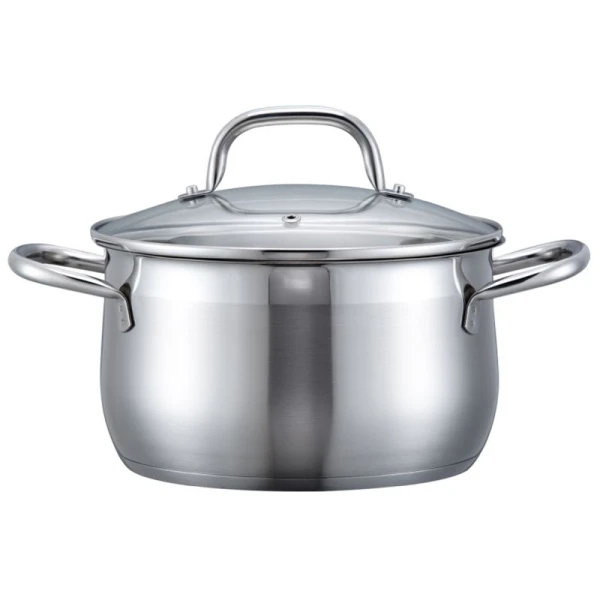 Кастрюля 2,6л нерж.сталь Victoria со стекл.крышкой 18см все виды плит ТМ Appetite SH13263 (6)