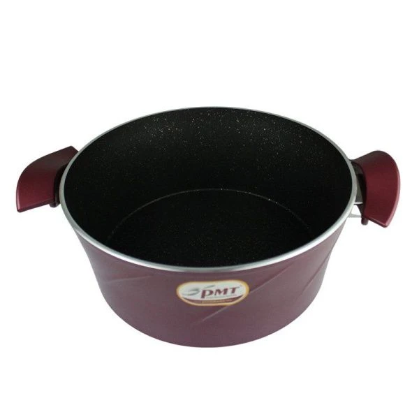 Кастрюля 28см алюминий АП МАРИЯ со стекл.крышкой красный кроме индукции