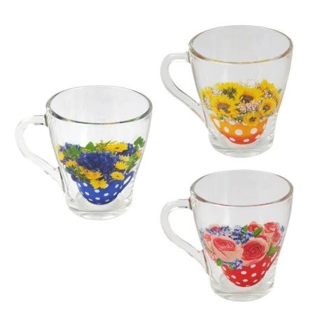 Кружка 250мл стекло Грация ЦВЕТОЧНАЯ ЧАША (20)