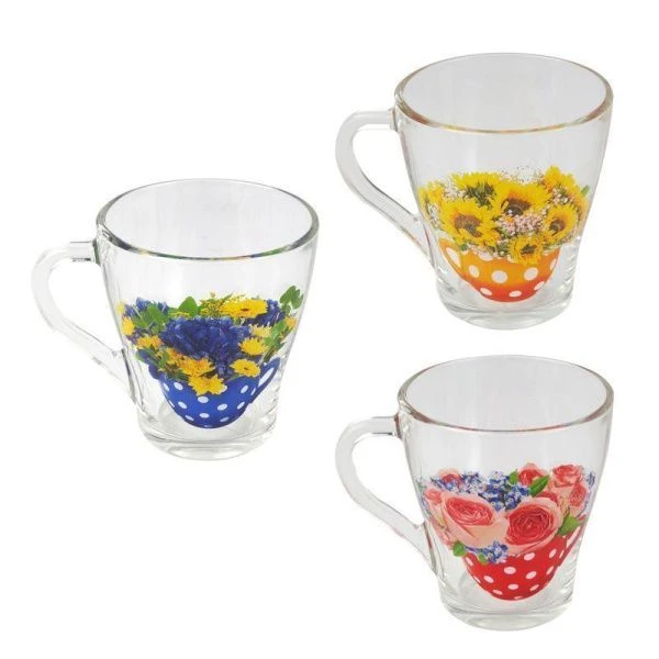 Кружка 250мл стекло Грация ЦВЕТОЧНАЯ ЧАША (20)