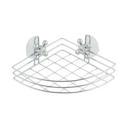 Полка угловая 1 ярусная 17*17,5*8,5см металл на присосках хром SPOT-BH-06 (24)