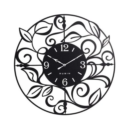 Часы настенные 50см металл РУБИН Нежность черные (5)