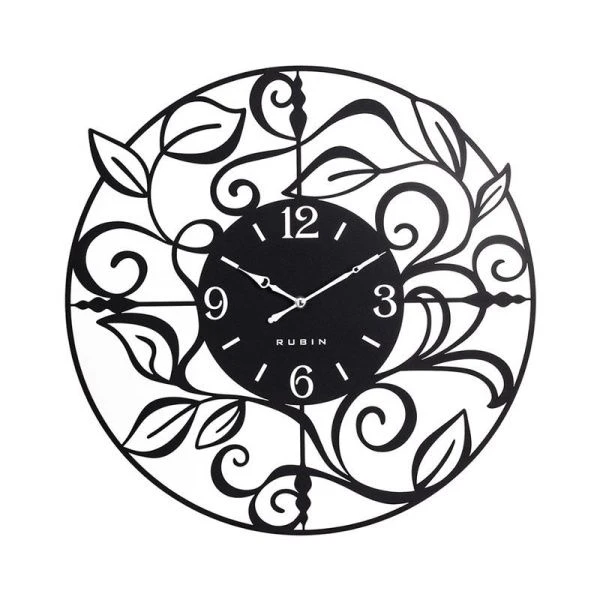Часы настенные 50см металл РУБИН Нежность черные (5)