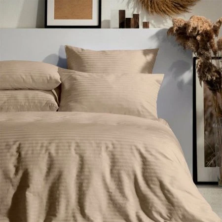 КПБ евро страйп-сатин (100% полиэстер) №2 св.коричневый