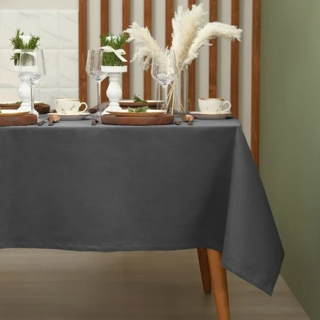 Скатерть кухонная 150*250см саржа 100% хлопок Kitchen серый (6)