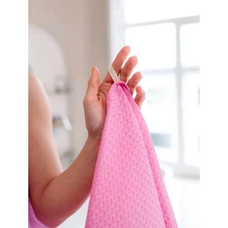 Набор для сауны женский вафельный 2пр (килт 90*146см, полотенце 47*90см) Розовый